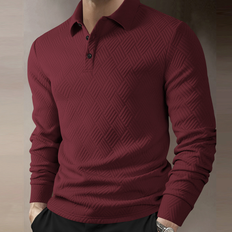 Polo tričko s dlhým rukávom, voľný strih, priedušný polyester, asymetrický dizajn, jarné nosenie