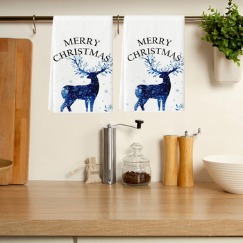 Πετσέτα πιάτων από μικροϊνες με ακουαρέλα Χριστουγεννιάτικου σχεδίου, εκτυπωμένη, απορροφητική για κατσαρόλες και μπολ (Κωδ. 22XWAF0079)