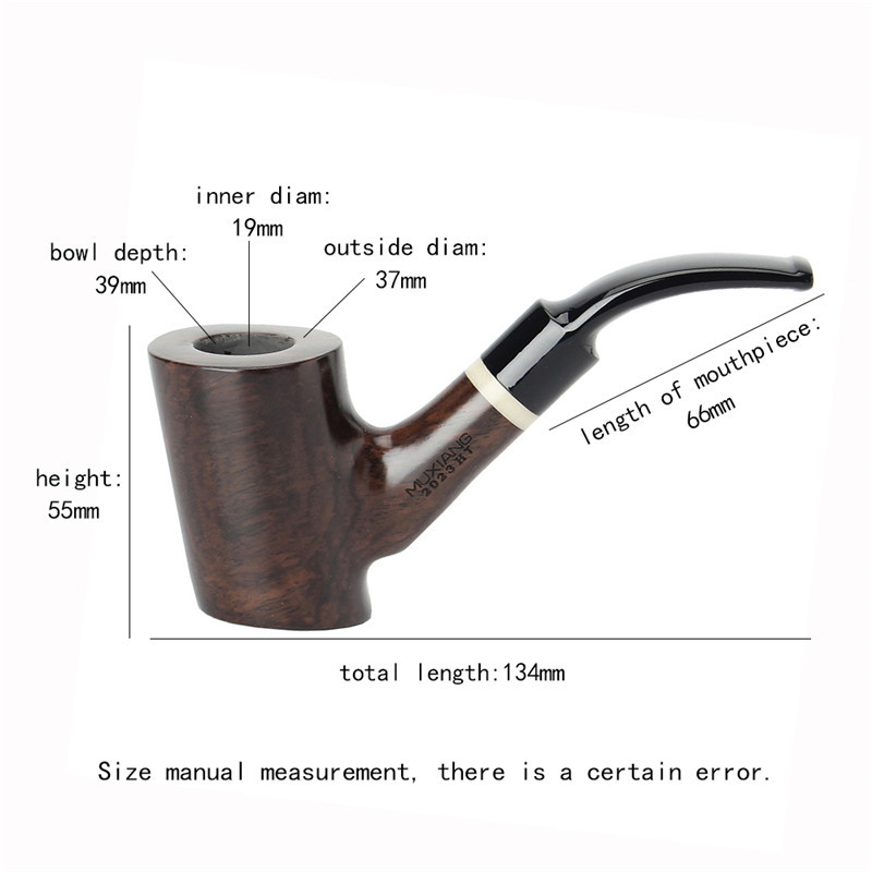 Pipă Old Fox din abanos cu filtru – Set de fum din lemn masiv, Cutie cu 100 de bucăți, Imprimare logo disponibilă