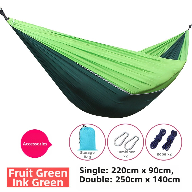 Portatyvinis ultralakus poliesterio hamakas suaugusiems, 200 kg apkrova, 330 g svoris, be laikiklio