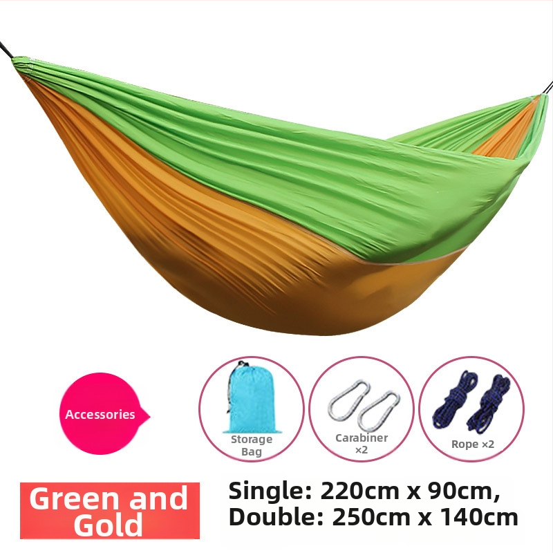 Portatyvinis ultralakus poliesterio hamakas suaugusiems, 200 kg apkrova, 330 g svoris, be laikiklio