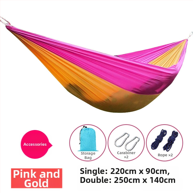 Portatyvinis ultralakus poliesterio hamakas suaugusiems, 200 kg apkrova, 330 g svoris, be laikiklio