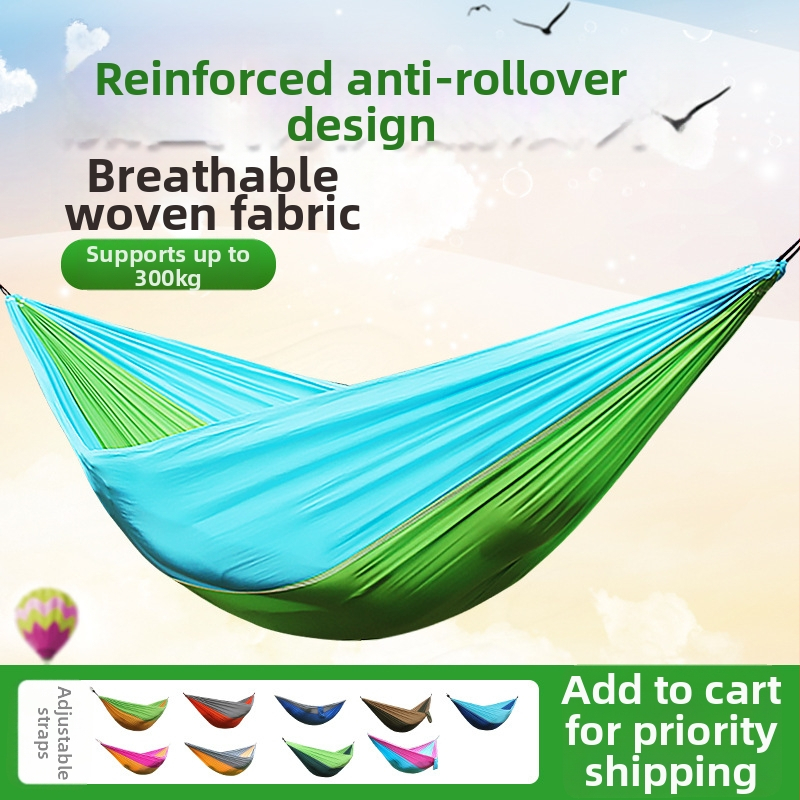 Portatyvinis ultralakus poliesterio hamakas suaugusiems, 200 kg apkrova, 330 g svoris, be laikiklio
