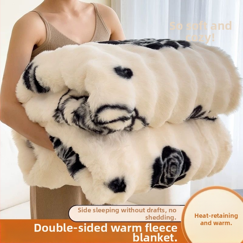 Plyšová deka so zajačím motívom, karikatúrny vzor, 2000 g, vhodná pre všetky ročné obdobia