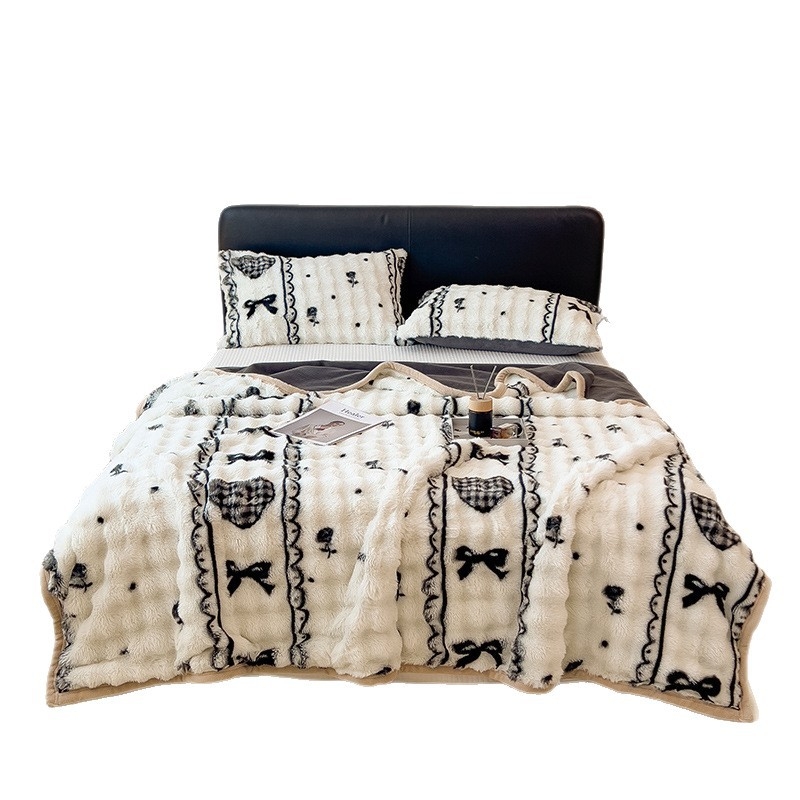 Plyšová deka so zajačím motívom, karikatúrny vzor, 2000 g, vhodná pre všetky ročné obdobia