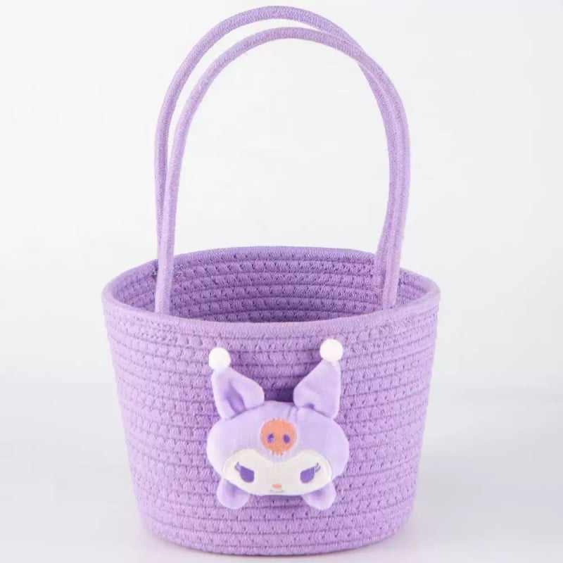 Coș de depozitare, stil Flower hand basket (Material: sfoară de bumbac; Model: Flower hand basket; Stil: Cartoon cute; Lansare: Iarna 2023; Cantitate în cutie: 80)