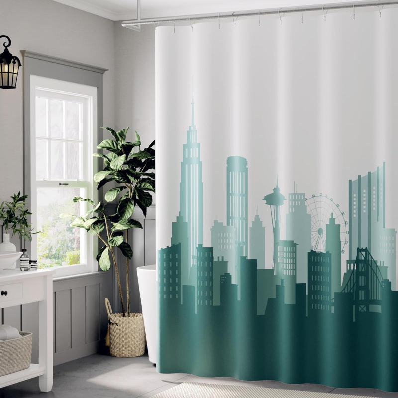 Sprchová záves – digitálna tlač, vodotesný polyester 90 g, prispôsobiteľný podľa obrázka