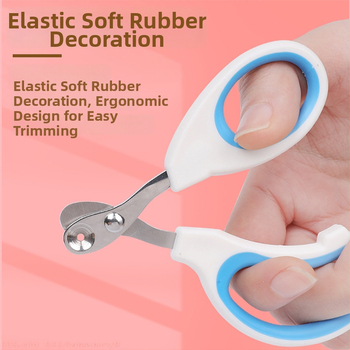 Clește de unghii pentru pisici, oțel inox, design cu gaură rotundă