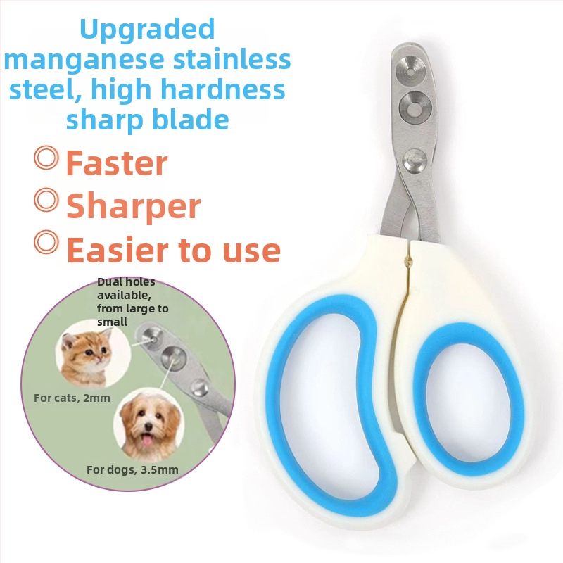 Clește de unghii pentru pisici, oțel inox, design cu gaură rotundă