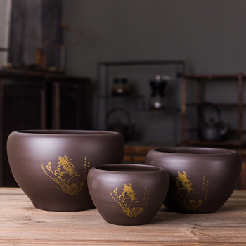 Cheng Xi nádoba na čajové usadeniny z purpurového piesku s vodnou nádržou a čistiacou kefou, nový čínski štýl