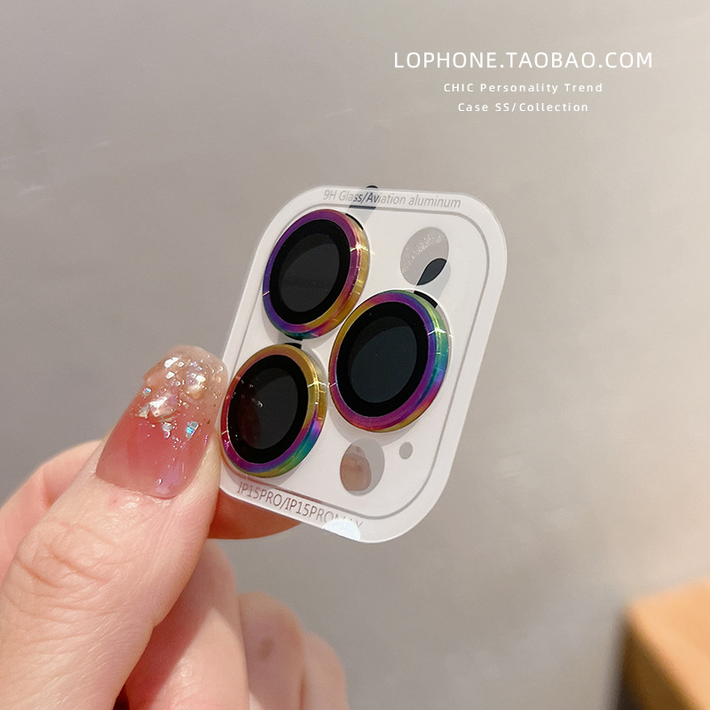 Φιλμ φακού κάμερας από tempered glass με μεταλλικό μοτίβο δακτύλιο — Υψηλή Ευκρίνεια, Ανοχή σε κραδασμούς