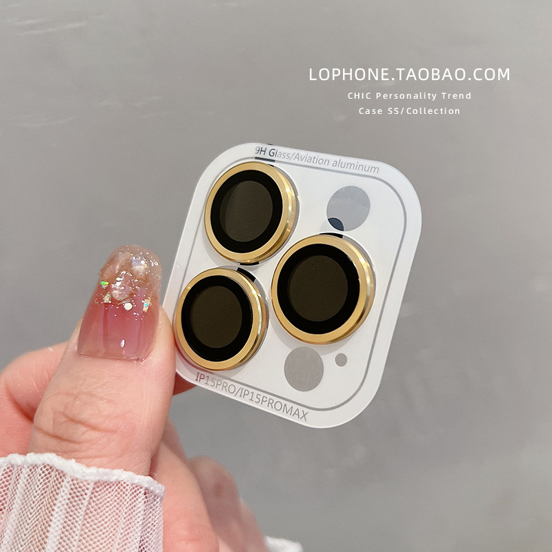 Φιλμ φακού κάμερας από tempered glass με μεταλλικό μοτίβο δακτύλιο — Υψηλή Ευκρίνεια, Ανοχή σε κραδασμούς