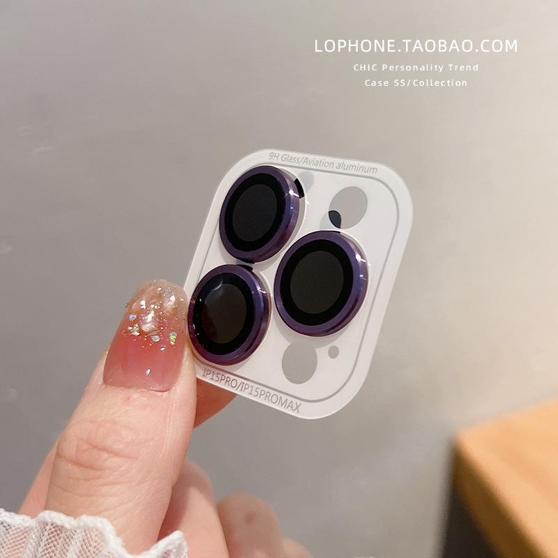 Φιλμ φακού κάμερας από tempered glass με μεταλλικό μοτίβο δακτύλιο — Υψηλή Ευκρίνεια, Ανοχή σε κραδασμούς