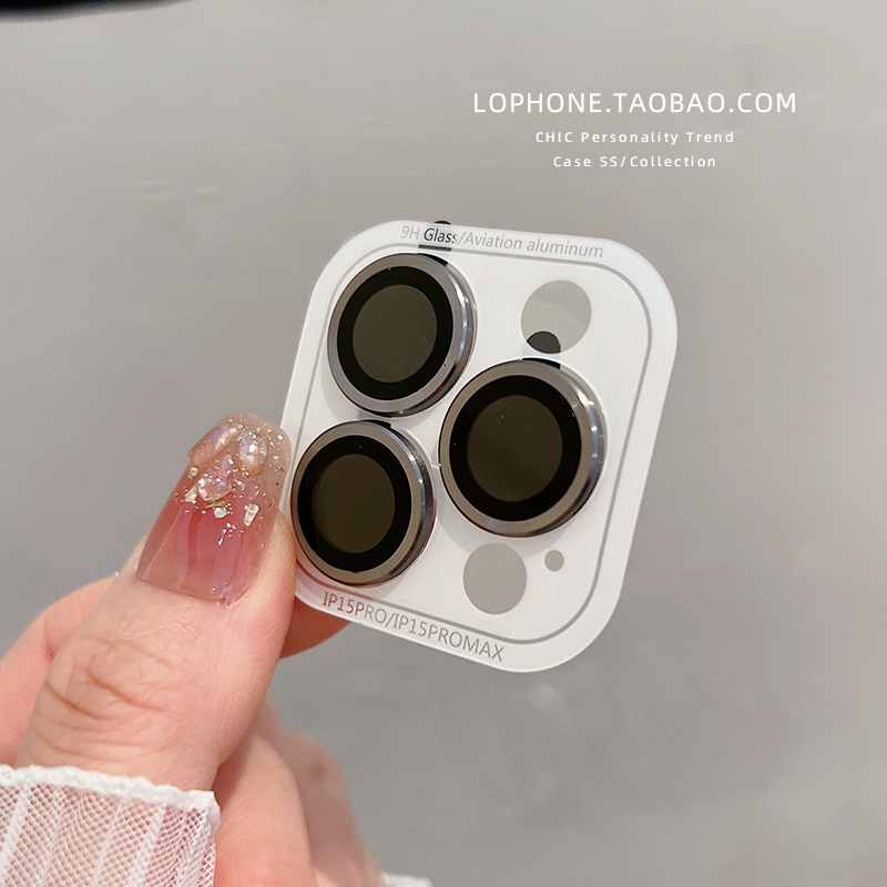 Φιλμ φακού κάμερας από tempered glass με μεταλλικό μοτίβο δακτύλιο — Υψηλή Ευκρίνεια, Ανοχή σε κραδασμούς