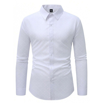 Lininiai marškiniai, slim fit, platus išsiplėtęs apykaklė, 3/4 rankovės, Color Block raštas