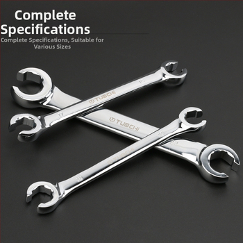 Tuochi Olejový kľúč na rúrky – dvojúčelový, otvorený koniec s hexom, zliatina nikl-železo, leštená chrómová povrchová úprava, 0,5 kg