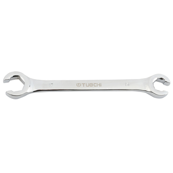 Tuochi Olejový kľúč na rúrky – dvojúčelový, otvorený koniec s hexom, zliatina nikl-železo, leštená chrómová povrchová úprava, 0,5 kg