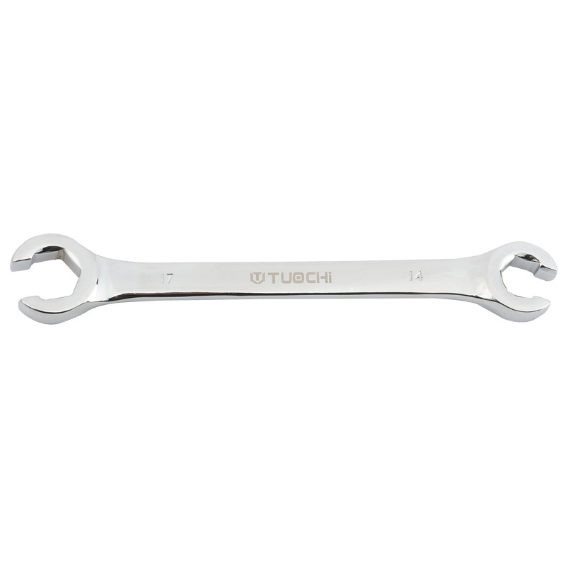 Tuochi Olejový kľúč na rúrky – dvojúčelový, otvorený koniec s hexom, zliatina nikl-železo, leštená chrómová povrchová úprava, 0,5 kg