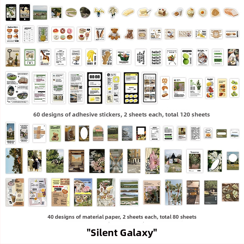 Sada samolepiek do denníka v kórejskom štýle, kolážové umenie v štýle časopisu, ručne vyrobené DIY samolepky, 200 listov