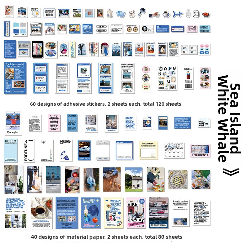 Sada samolepiek do denníka v kórejskom štýle, kolážové umenie v štýle časopisu, ručne vyrobené DIY samolepky, 200 listov