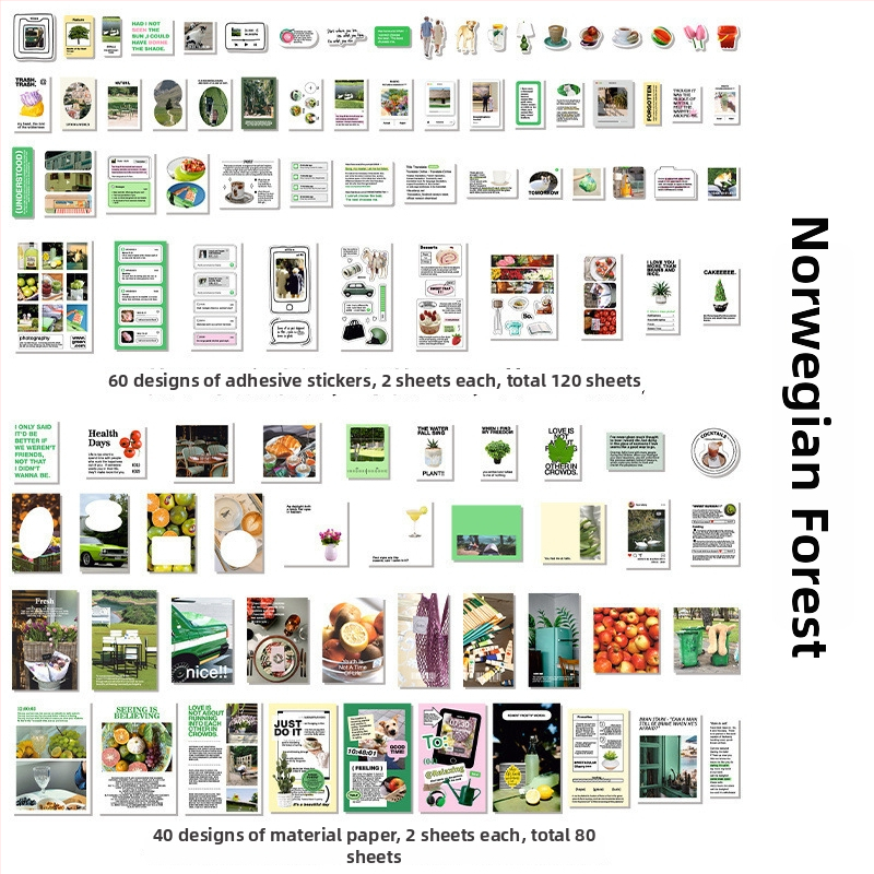 Sada samolepiek do denníka v kórejskom štýle, kolážové umenie v štýle časopisu, ručne vyrobené DIY samolepky, 200 listov