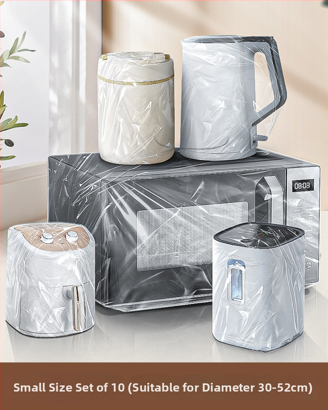 Set priehľadných PE ochranných fólií pre domáce spotrebiče — hrubý jednorazový ochranný film pre mikrovlnnú rúru, hrniec na varenie ryže, hrniec a pekáč