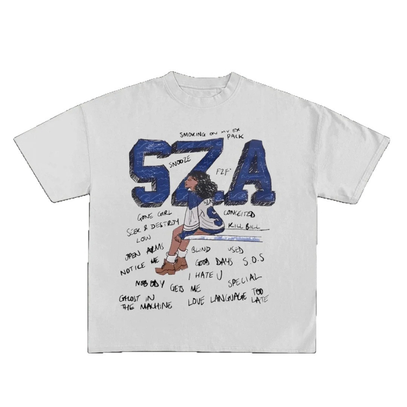 Američki retro T‑shirt, pamuk, otisak s slovima, okrugli izrez, kratki rukav, udoban slobodan kroj