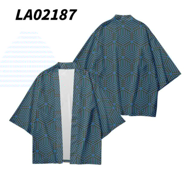 Etno odev: kimono plášť s digitálnou potlačou, 100% polyester, voľnočasové oblečenie pre mužov, všetky ročné obdobia