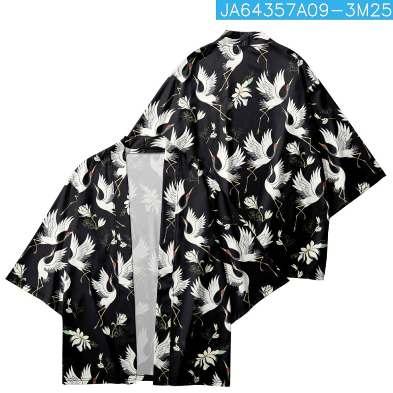 Etno odev: kimono plášť s digitálnou potlačou, 100% polyester, voľnočasové oblečenie pre mužov, všetky ročné obdobia