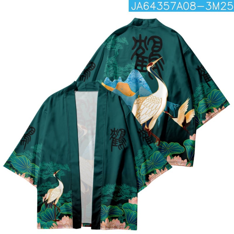 Etno odev: kimono plášť s digitálnou potlačou, 100% polyester, voľnočasové oblečenie pre mužov, všetky ročné obdobia