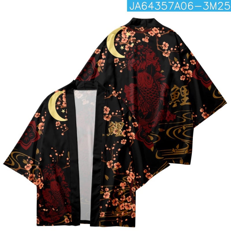 Etno odev: kimono plášť s digitálnou potlačou, 100% polyester, voľnočasové oblečenie pre mužov, všetky ročné obdobia