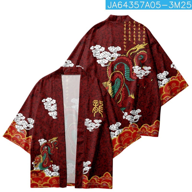 Etno odev: kimono plášť s digitálnou potlačou, 100% polyester, voľnočasové oblečenie pre mužov, všetky ročné obdobia
