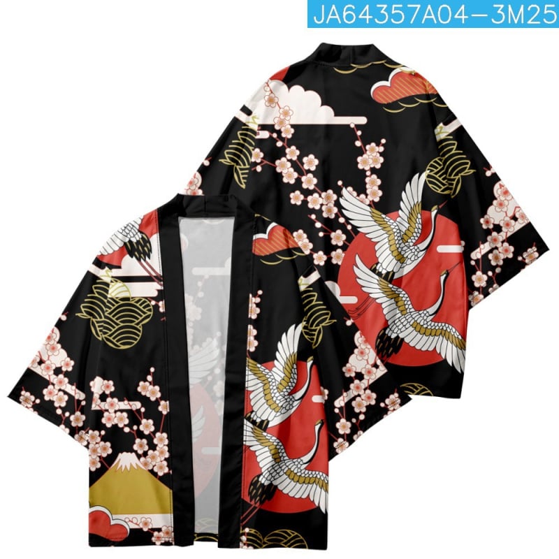 Etno odev: kimono plášť s digitálnou potlačou, 100% polyester, voľnočasové oblečenie pre mužov, všetky ročné obdobia