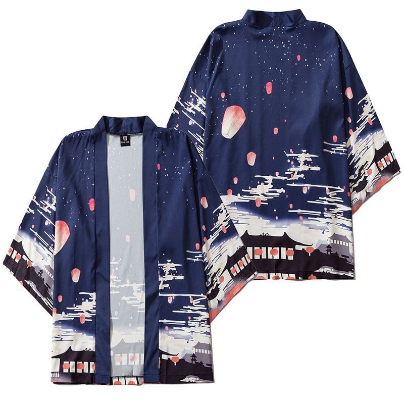 Etno odev: kimono plášť s digitálnou potlačou, 100% polyester, voľnočasové oblečenie pre mužov, všetky ročné obdobia