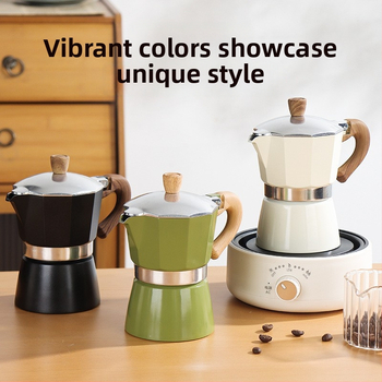 Talianska moka kanvička pre domáce použitie, hliníková zliatina, séria Moka pot, extrakcia kávy, tlač loga k dispozícii