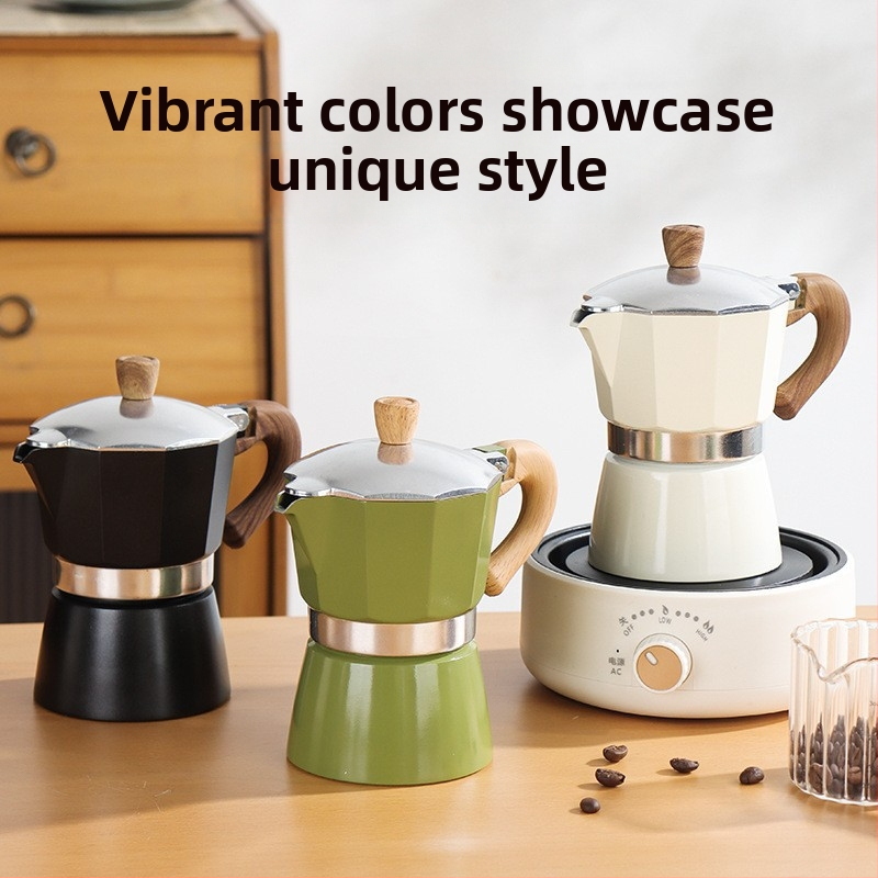 Talianska moka kanvička pre domáce použitie, hliníková zliatina, séria Moka pot, extrakcia kávy, tlač loga k dispozícii