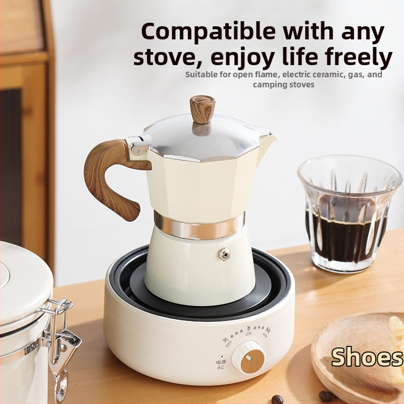 Itālijas moka kanna mājas lietošanai, alumīnija sakausējums, moka pot sērija, kafijas ekstrakcija, logotipa drukāšana pieejama