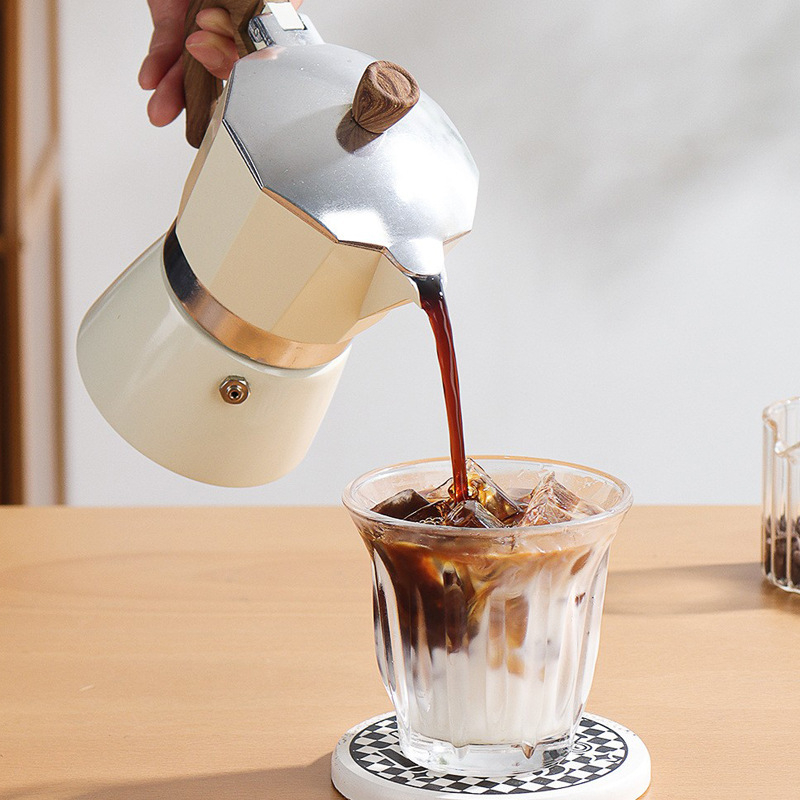 Talianska moka kanvička pre domáce použitie, hliníková zliatina, séria Moka pot, extrakcia kávy, tlač loga k dispozícii