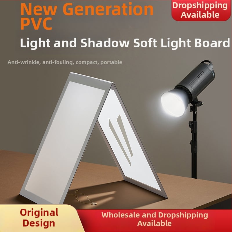 Sulankstoma šviesos difuzijos plokštė papuošalų fotografavimui su atspindinčiu ekranu – studijos rekvizitas