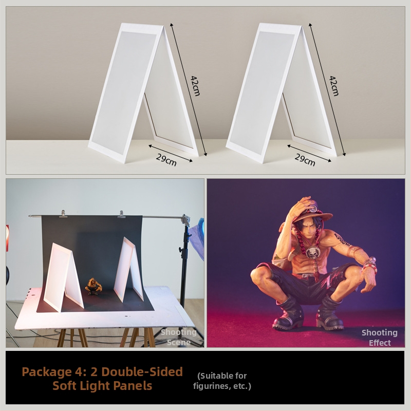 Sulankstoma šviesos difuzijos plokštė papuošalų fotografavimui su atspindinčiu ekranu – studijos rekvizitas