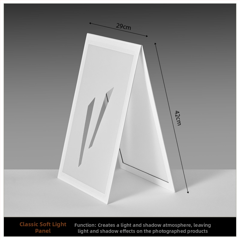 Sulankstoma šviesos difuzijos plokštė papuošalų fotografavimui su atspindinčiu ekranu – studijos rekvizitas