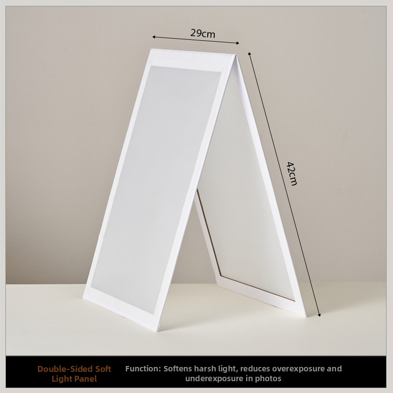 Sulankstoma šviesos difuzijos plokštė papuošalų fotografavimui su atspindinčiu ekranu – studijos rekvizitas