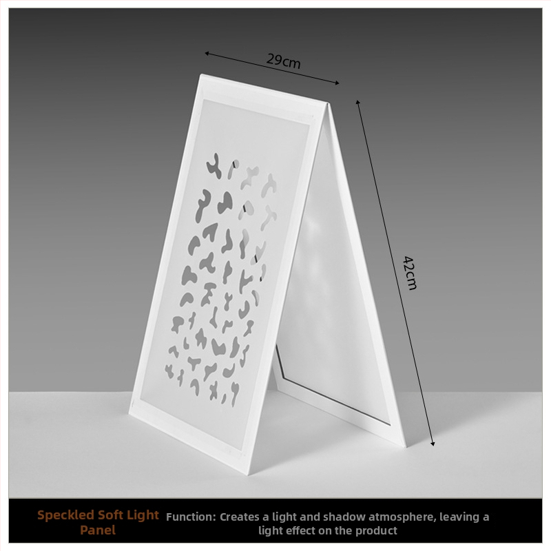 Sulankstoma šviesos difuzijos plokštė papuošalų fotografavimui su atspindinčiu ekranu – studijos rekvizitas