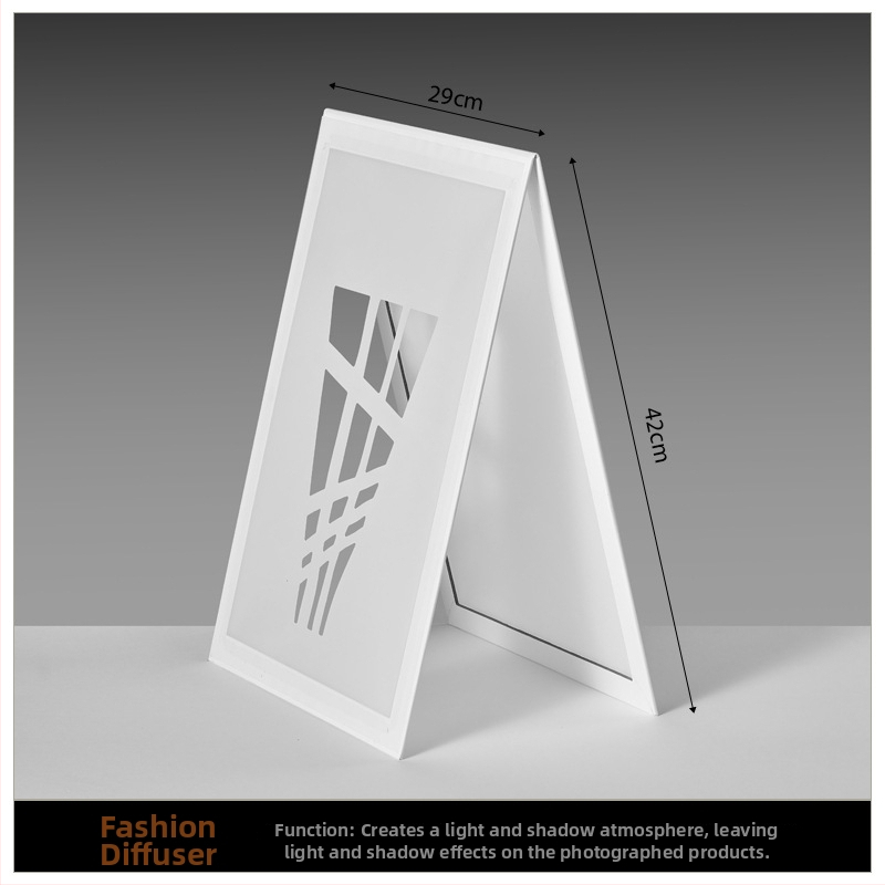Sulankstoma šviesos difuzijos plokštė papuošalų fotografavimui su atspindinčiu ekranu – studijos rekvizitas