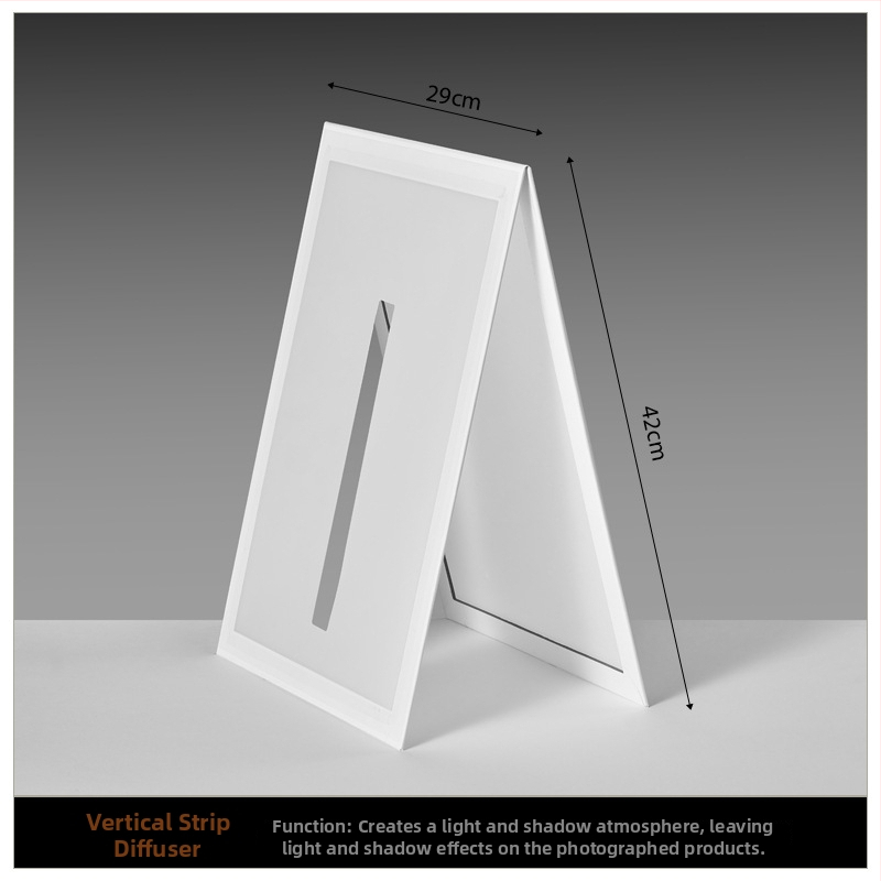 Sulankstoma šviesos difuzijos plokštė papuošalų fotografavimui su atspindinčiu ekranu – studijos rekvizitas