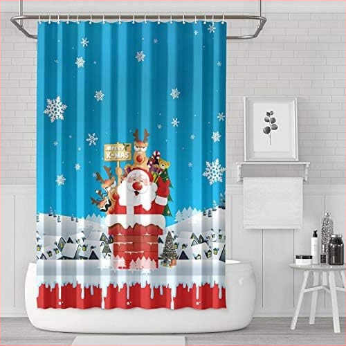 Sprchový záves s vianočným motívom a potlačou soba, polyester; potlač na textílii; potlač loga; vlastná úprava; obchodný atribút: wj-9999