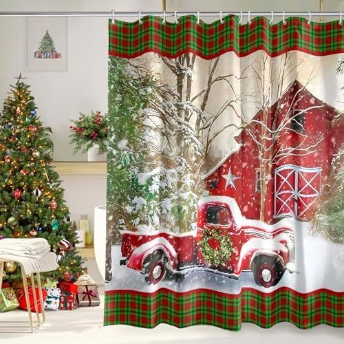 Sprchový záves s vianočným motívom a potlačou soba, polyester; potlač na textílii; potlač loga; vlastná úprava; obchodný atribút: wj-9999