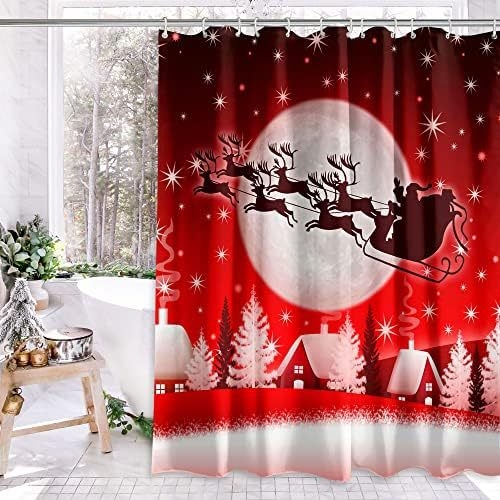 Sprchový záves s vianočným motívom a potlačou soba, polyester; potlač na textílii; potlač loga; vlastná úprava; obchodný atribút: wj-9999