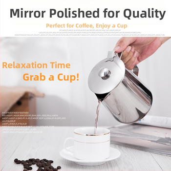 Kanica na latte art so špičatým výtokom, hrubšie telo z 201 nerezovej ocele, s meracou stupnicou