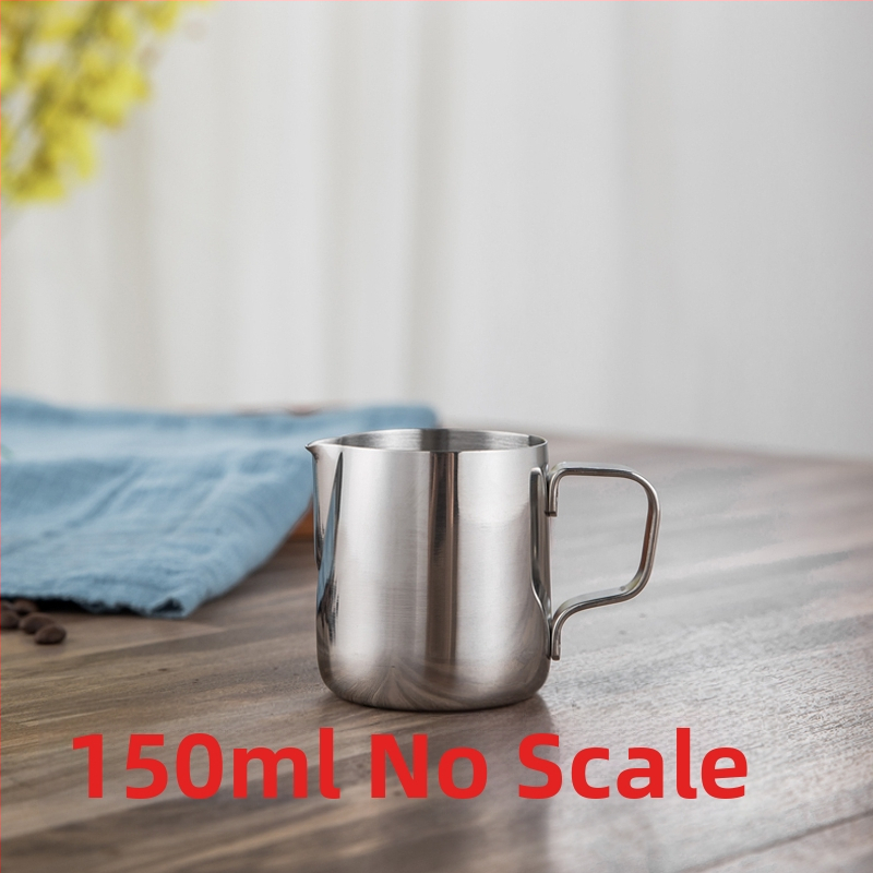Kanica na latte art so špičatým výtokom, hrubšie telo z 201 nerezovej ocele, s meracou stupnicou
